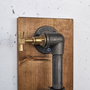 Opviq Lámpara de pared de madera maciza Madera y Negro